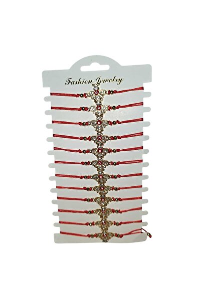 NoNameStore7 Set of 12 martisoras, Bracelet type, Adjustable size, Red string