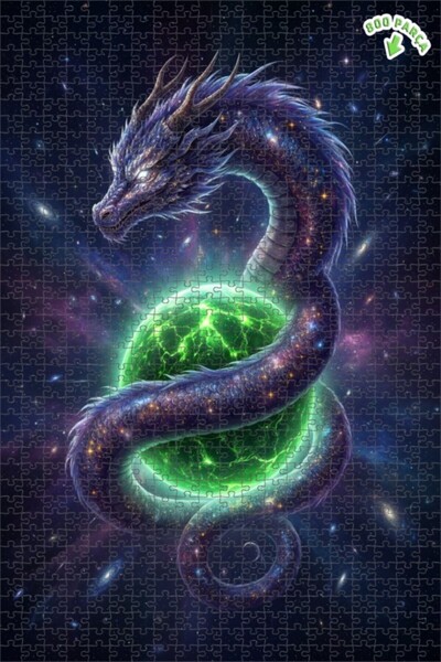 Teona Ahşap لغز خشبي بإطار مزدوج الطبقات من جالاكتيك دراجون آند شاينينج وورلد...