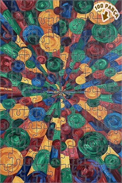 Teona Ahşap لغز خشبي بإطار مزدوج الطبقات من بلوينج كولورز، 100 قطعة، 25×25