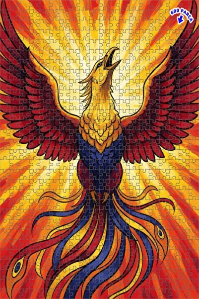 Teona Ahşap لغز خشبي بتصميم طائر الفينيق المرسوم بالزيت 600 قطعة 50x35