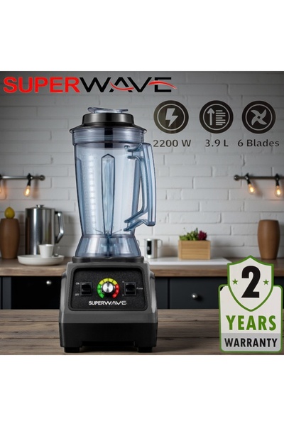 Super Wave Large 3.9L electric blender with 2200W power and six blades, suita...