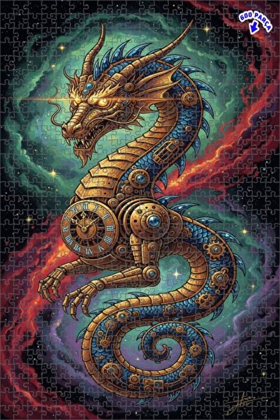 Teona Ahşap لغز خشبي ميكانيكي على شكل تنين فلكي مزدوج الطبقات بإطار خشبي 600 ...