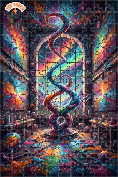 Teona Ahşap Rainbow Art Workshop Double Layer Framed Wooden Puzzle 150 Pieces...
