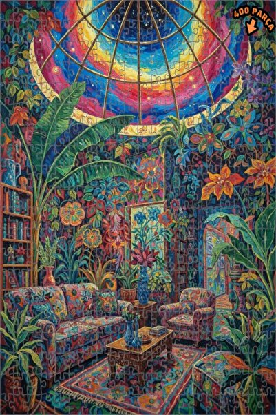 Teona Ahşap لغز خشبي ملون ذو طبقتين من حدائق البوتانيك، 400 قطعة، 35x35 سم