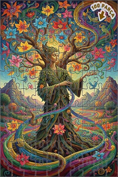 Teona Ahşap لغز خشبي مؤطر من طبقتين من رينك كامبشور تري فو آرت، 100 قطعة، مقا...