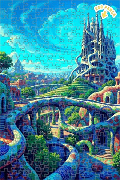 Teona Ahşap لغز خشبي بإطار مزدوج الطبقات بمظهر لوحة زيتية لمنظر مدينة خيالية ...