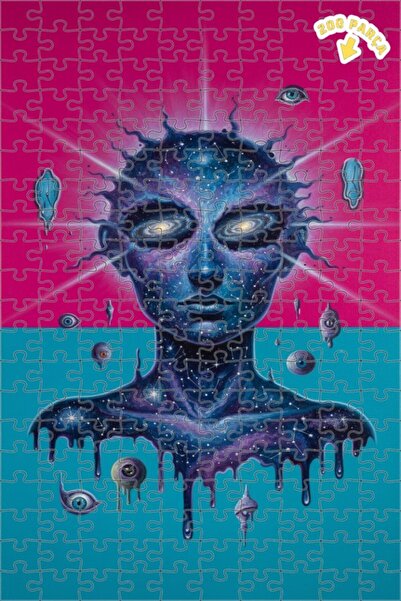 Teona Ahşap لوحة فنية خشبية مؤطرة على شكل عيون فضائية بمظهر فني حديث، 200 قطع...