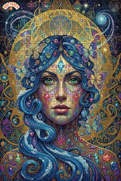 Teona Ahşap Mysterious Woman Portrait Oil Painting Look Double Layer Framed W...