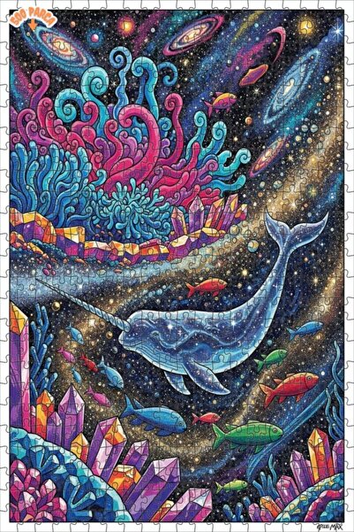 Teona Ahşap Universal Narval Dream Watercolor Look Double-Decker Framed Woode...