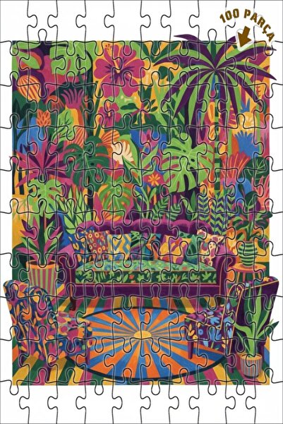 Teona Ahşap لغز خشبي بتصميم لوحة زيتية من سلسلة تروبيك دريم، لغز خشبي مؤطر بط...