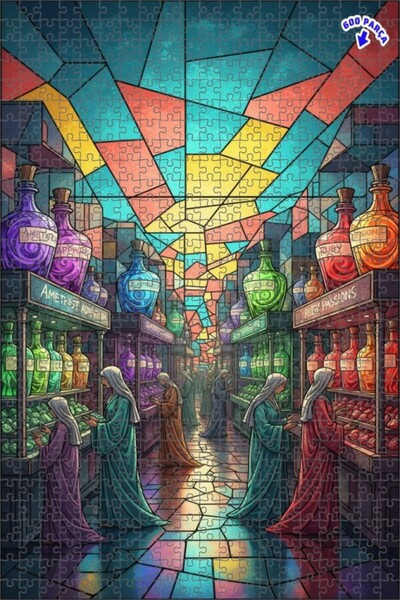 Teona Ahşap متجر الإكسير السحري - لغز خشبي مؤطر بطبقتين 600 قطعة 50x35