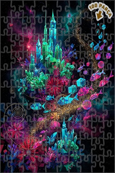 Teona Ahşap لغز خشبي مؤطر بطبقتين من كريستال شاتو فيش سوبي، 100 قطعة، مقاس 25x25