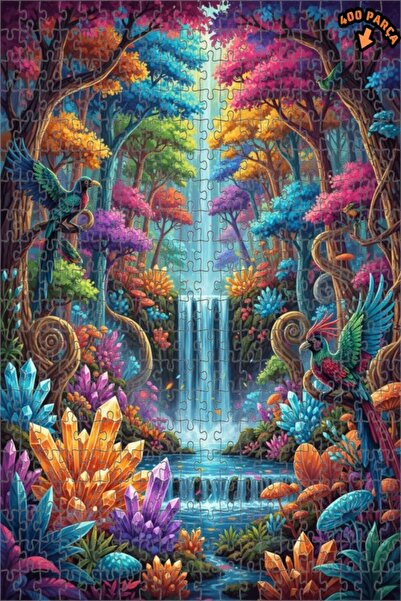 Teona Ahşap لغز فني على شكل شلال غابة كريستالية غامضة مع رؤية محاكاة للرسم ال...