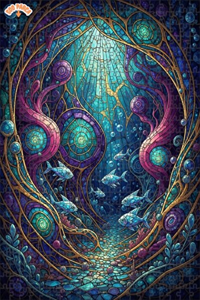 Teona Ahşap لغز خشبي مؤطر بطبقتين لفن الفسيفساء السحري تحت الماء 500 قطعة 50x30