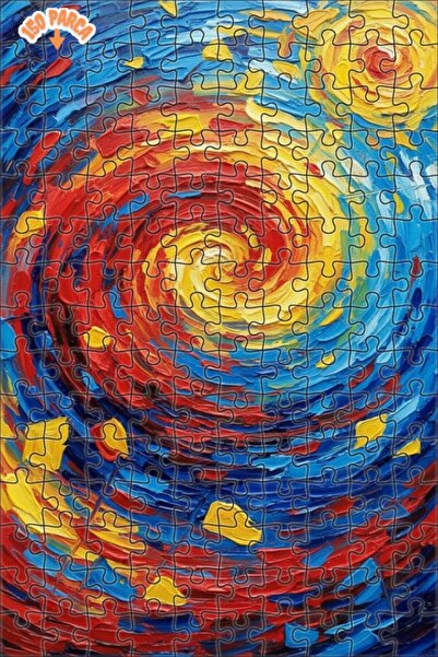 Teona Ahşap Dance of the Stars Oil Painting Look Double Layer Framed Wooden P...