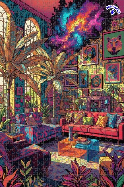 Teona Ahşap لغز خشبي مزدوج الطبقات من سايديكيليك سالون دو، 600 قطعة، 50x35 سم