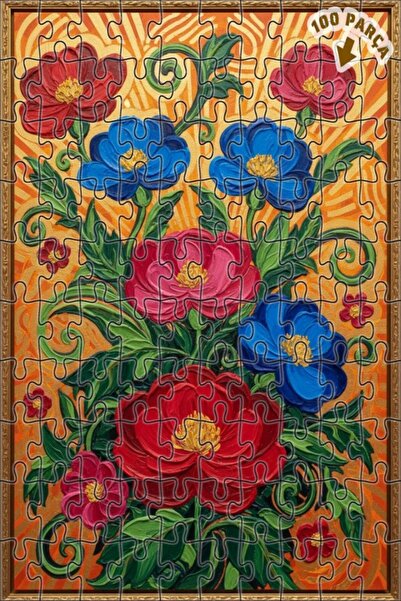 Teona Ahşap ألوان نابضة بالحياة، طقم ألغاز خشبي مؤطر بطبقتين على شكل باقة زهو...