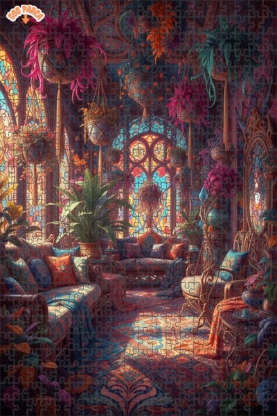 Teona Ahşap لغز خشبي بإطار مزدوج الطبقات من بوهيم آرت، 500 قطعة، 50×30