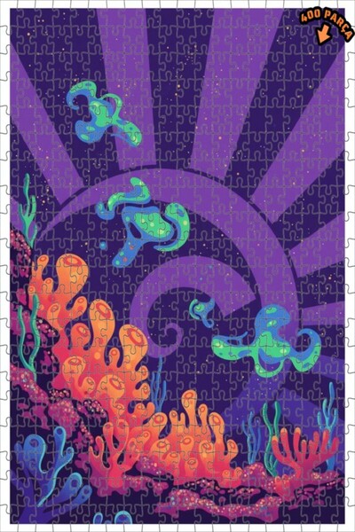 Teona Ahşap إبداعات الأعماق الغامضة الملونة، لغز خشبي ذو طبقتين بإطار، 400 قط...