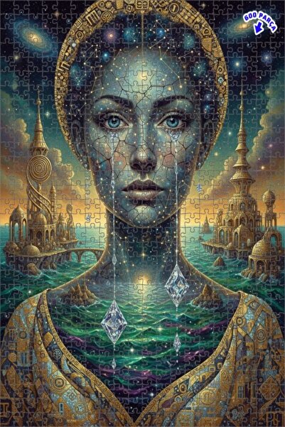 Teona Ahşap لوحة فنية ذات طابع فكرية وكوني بصورها تشبه اللوحات المائية، 600 ق...