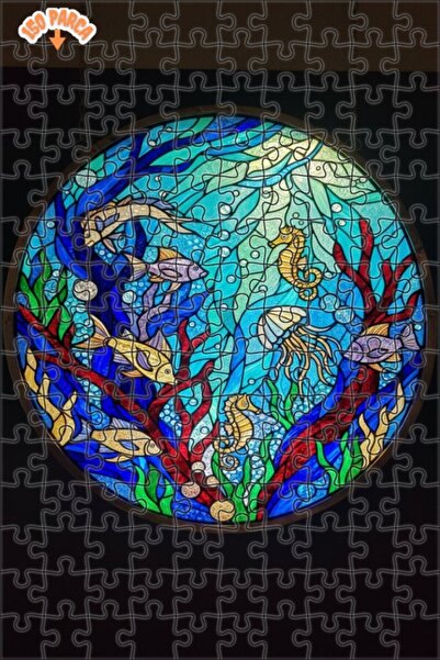 Teona Ahşap Underwater Magic Double Layer Framed Wooden Puzzle 150 Pieces 20X30