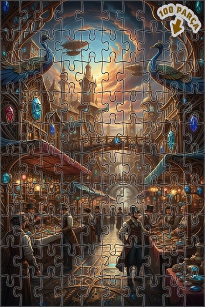 Teona Ahşap لغز خشبي ذو طبقتين من ستيامبنك ماركت، 100 قطعة، مقاس 25×25