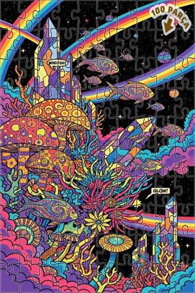 Teona Ahşap لغز الغابة الغامضة للأسماك الملونة، لغز خشبي ذو طبقتين، 100 قطعة،...