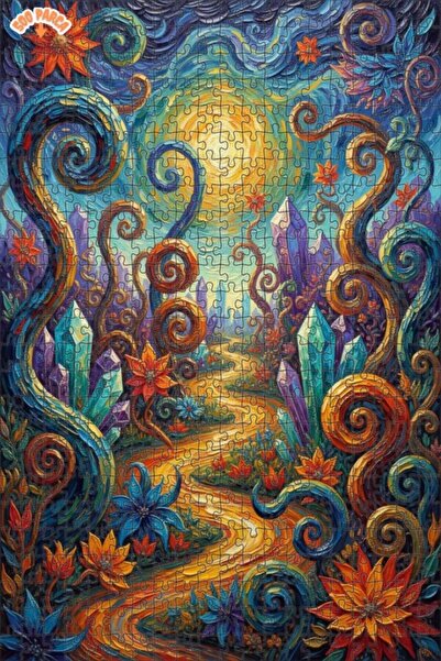 Teona Ahşap لغز خشبي مؤطر بطبقتين بمظهر لوحة زيتية لعالم الكريستال الغامض 500...