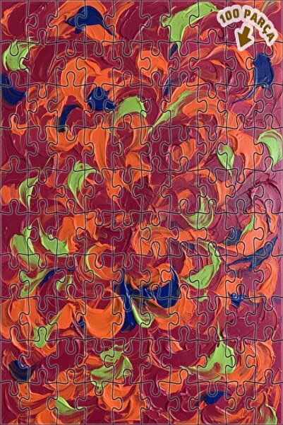 Teona Ahşap لغز خشبي مؤطر بطبقتين بنمط تجريدي بألوان نابضة بالحياة 100 قطعة 2...