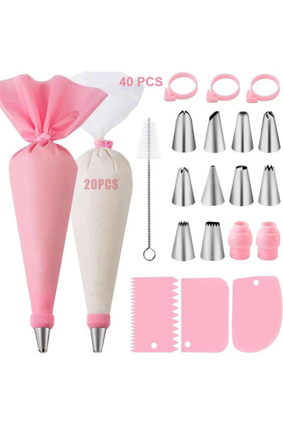 choice2 مجموعة رؤوس تزيين الكيك من السيليكون الوردي، رؤوس تزيين الكيك، فوهات ...