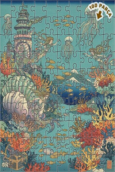Teona Ahşap لغز خشبي مؤطر بطبقتين من حكاية حورية البحر 100 قطعة 25×25
