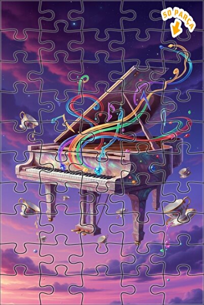 Teona Ahşap لوحة خشبية مؤطرة بطبقتين على شكل سيمفونية البيانو من رؤيا، ملونة ...