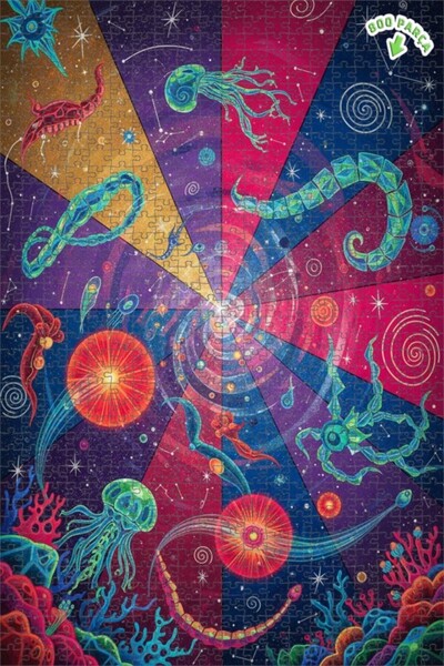 Teona Ahşap لغز خشبي بمظهر لوحة زيتية من سلسلة أعماق الكون، 800 قطعة، 70x50 سم