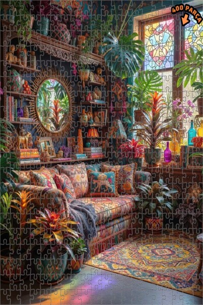 Teona Ahşap لغز خشبي بإطار مزدوج الطبقات من بوهيم رينك كومبوش، 400 قطعة، 35×35