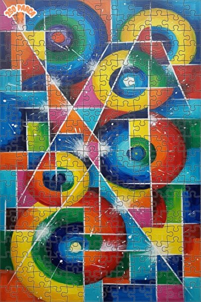 Teona Ahşap Rainbow Spiral Color Explosion Oil Painting Double-Layer Framed W...