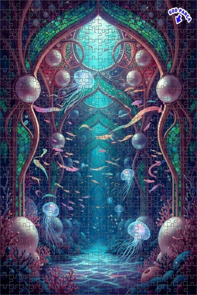 Teona Ahşap Fantastic Underwater Palace Oil Painting Lookalike Wooden Puzzle ...