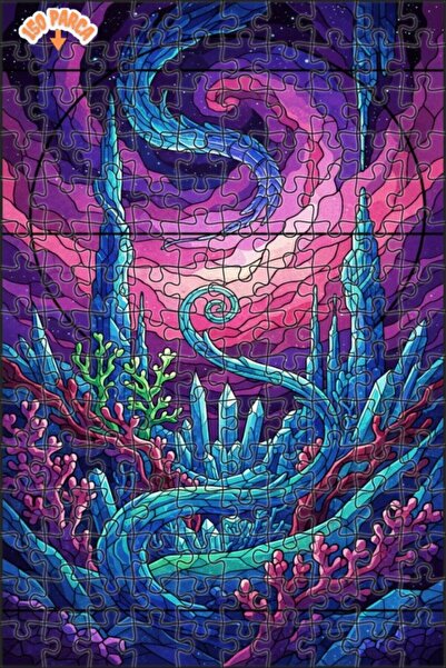 Teona Ahşap لغز خشبي ذو طبقتين من كريستال دراجون سيفي، 150 قطعة، مقاس 20x30