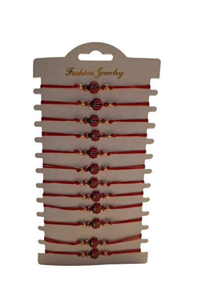 NoNameStore7 Set of 12 martisoras, Bracelet type, Adjustable size, Red string