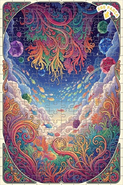 Teona Ahşap لغز خشبي مؤطر ذو طابقين بتصميم فني مائي لاستكشاف الأحلام تحت البح...