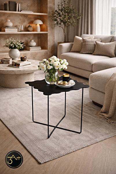 3art Metal Modern Yan Sehpa – Minimal Tasarım Dekoratif Orta Sehpa - Salon & ...