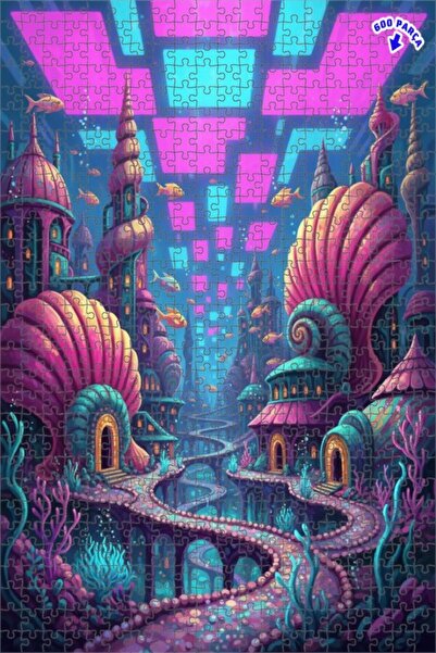 Teona Ahşap لوحة زيتية لمنظر مدينة البحر السحرية 600 قطعة مقاس 50x35