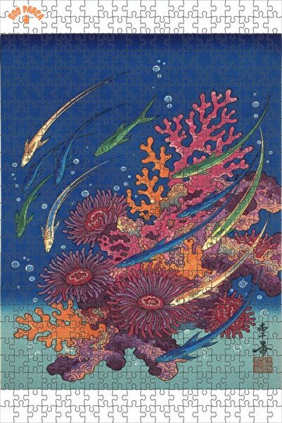 Teona Ahşap لوحة زيتية لحيوانات البحر بمظهر فانتاستيكي، لغز خشبي مؤطر بطبقتين...