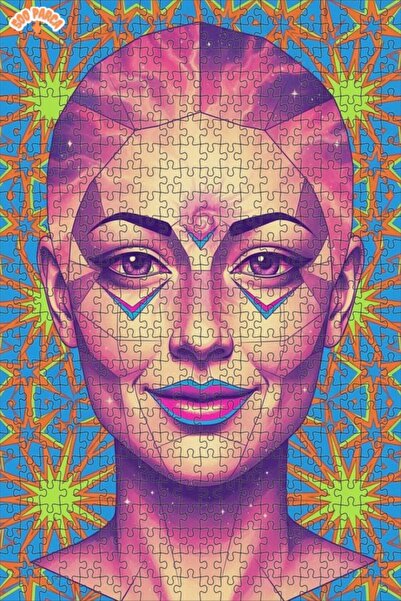 Teona Ahşap لغز خشبي مؤطر بطباعة رقمية لوجه امرأة بتصميم مزدوج الطبقات 500 قط...