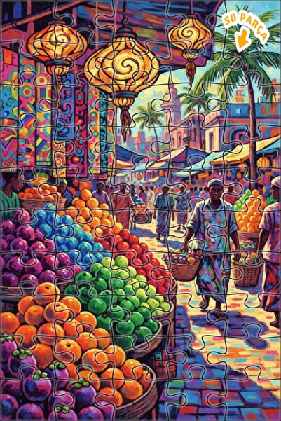 Teona Ahşap لغز خشبي بإطار مزدوج الطبقات بمظهر لوحة زيتية بألوان زاهية 50 قطع...