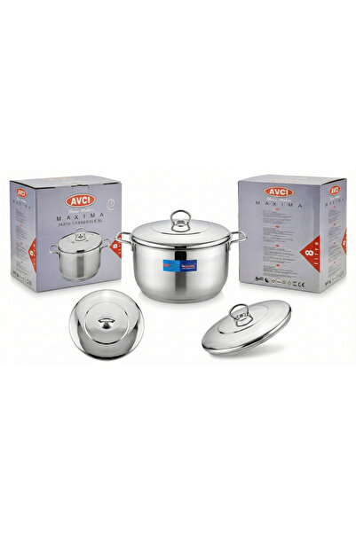 AVCI HOME MAKER Maxima Stainless Steel Casserole 8L (26×15 cm) – 18/10 Cr-Ni ...