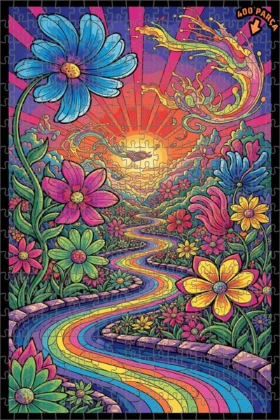 Teona Ahşap لغز خشبي ذو طبقتين على شكل شلال بلون السماء 400 قطعة 35x35