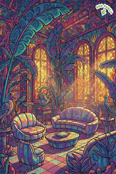 Teona Ahşap لغز خشبي مؤطر من طبقتين من تروبيكال إنيرجي رومب، 800 قطعة، 70x50 سم