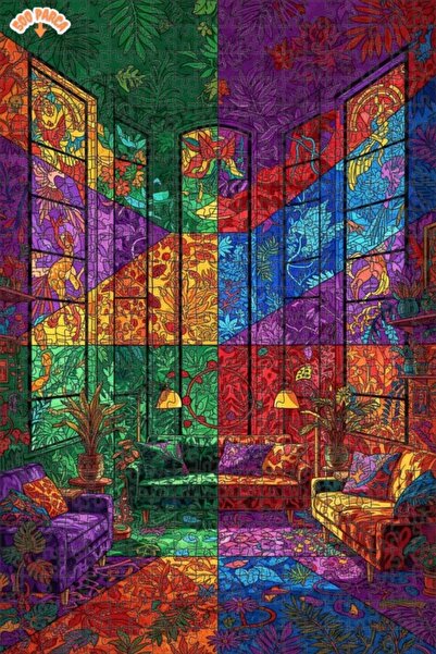 Teona Ahşap Tropical Exotic Oasis Double Layer Framed Wooden Puzzle 500 Piece...