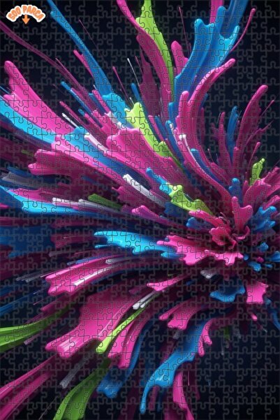 Teona Ahşap Energetic Color Explosion Double-Layer Framed Wooden Puzzle 500 P...