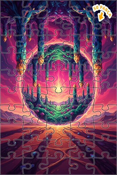 Teona Ahşap لغز خشبي رائع ذو طابقين بإطار 50 قطعة 15×25